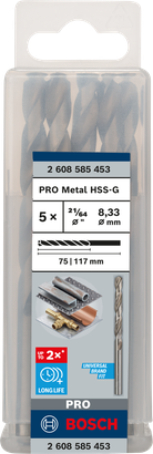PRO Metal HSS-G ชุดดอกสว่าน Bosch PRO Metal HSS-G 21/64″