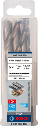 PRO Metal HSS-G ดอกสว่านเจาะเกลียว Bosch PRO Metal HSS-G ขนาด 13/32 นิ้ว
