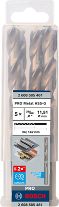 PRO Metal HSS-G ชุดดอกสว่าน Bosch PRO Metal HSS-G 29/64″