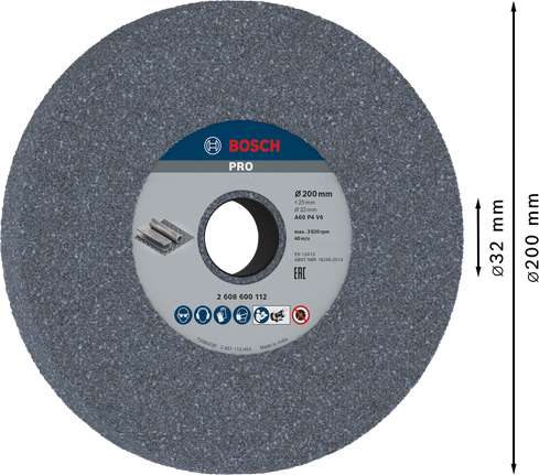 ใบเจียรโลหะ Bosch PRO 200 x 25 x 32 มม. G60.