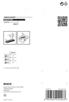ดอกสว่านกระแทก Bosch PRO R 8 ชิ้น 55 มม.