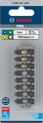 ชุดไขควงกระแทก Bosch PRO Impact 8 ชิ้น.