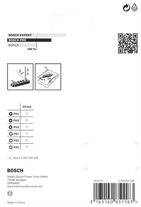 Object #200469801: 2608522328_bo_pro_p_b_1 ชุดดอกไขควงกระแทก Bosch PRO Impact 8 ชิ้น 55 มม.