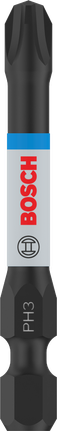 ดอกไขควงกระแทก PRO Phillips, PH3, 55 มม., 2 ชิ้น ดอกไขควงกระแทก Bosch PRO Phillips PH3 55มม. สำหรับไขควง.