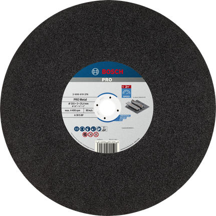 ใบตัดโลหะ Bosch PRO 355 มม. สำหรับงานโลหะ.