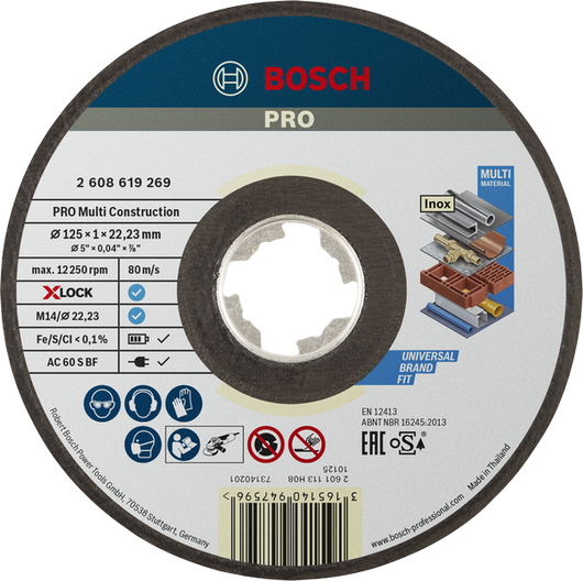 ใบตัด Bosch PRO Multi Material X-Lock 125 มม.