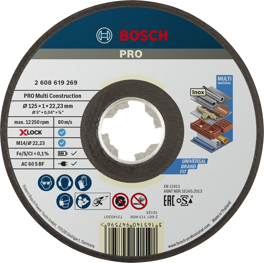 ใบตัด Bosch PRO Multi Material X-Lock 125 มม.