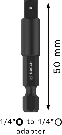 อะแดปเตอร์ซ็อกเก็ต Bosch PRO 1/4 นิ้ว ความยาว 50 มม.