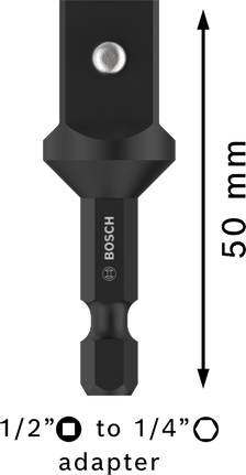 อะแดปเตอร์ซ็อกเก็ต Bosch PRO 1/2" ถึง 1/4" 50 มม.