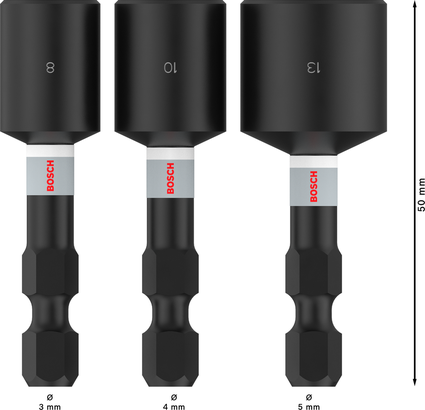 บล็อกไขควง PRO Impact Bosch PRO Nutsetter Impact ชุด 3 ชิ้น 8, 10, 13 มม.
