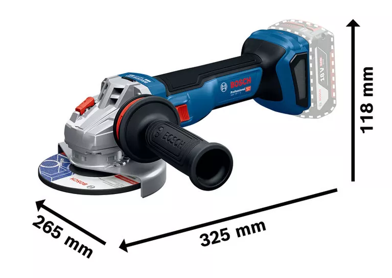 GWS 18V-11 S เครื่องเจียรไฟฟ้า Bosch GWS 18V-11 พร้อมด้ามจับที่ถูกหลักสรีรศาสตร์