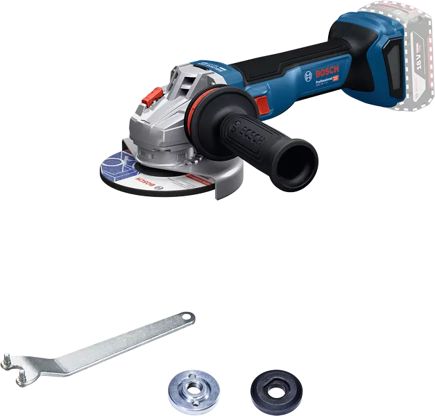เครื่องเจียรไฟฟ้า Bosch พร้อมอุปกรณ์เสริมสำหรับการตัดหรือการเจียร