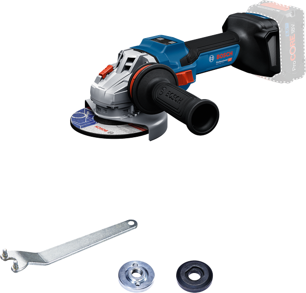 เครื่องเจียรไร้สาย Bosch GWS 18V-15 S พร้อมอุปกรณ์เสริม.
