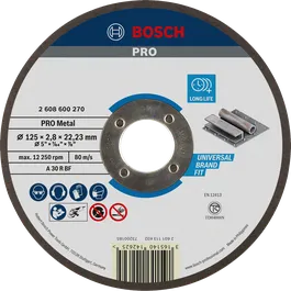 ใบตัดโลหะ Bosch PRO 125 มม. เพื่ออายุการใช้งานยาวนาน.