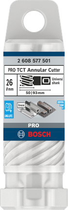 หัวตัดวงแหวน PRO Metal TCT, 26 x 50 x 93 มม. ดอกกัดวงแหวน Bosch PRO Metal TCT ขนาด 26×50×93 มม.