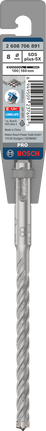 ดอกสว่านเจาะกระแทก PRO SDS plus-5X, ขนาด 8 x 100 x 160 มม. ดอกสว่าน Bosch 8 x 100 มม. SDS plus-5X