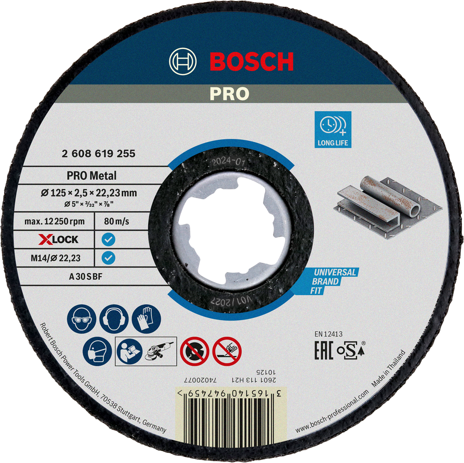ใบตัด Bosch PRO Metal Bonded X-Lock 125มม.