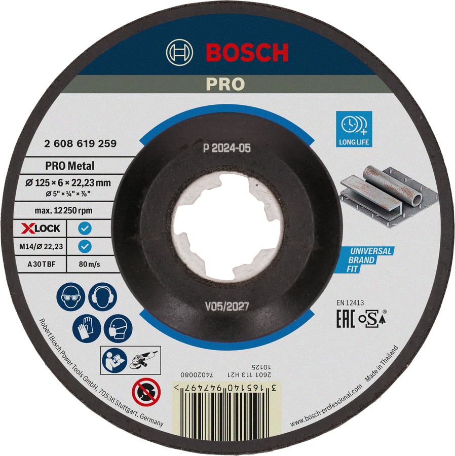 ใบเจียร Bosch PRO Metal Bonded X-Lock 125 มม.