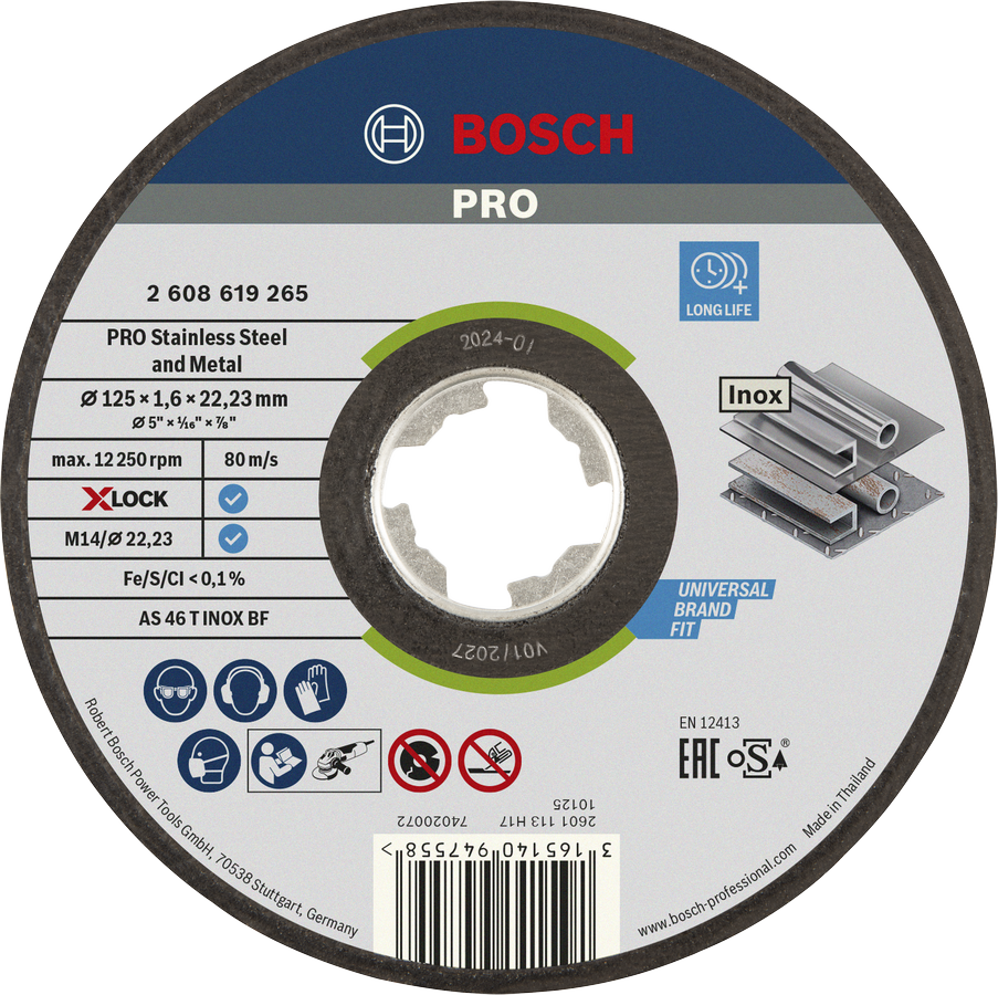 แผ่นตัดสแตนเลสและโลหะ Bosch PRO X-Lock