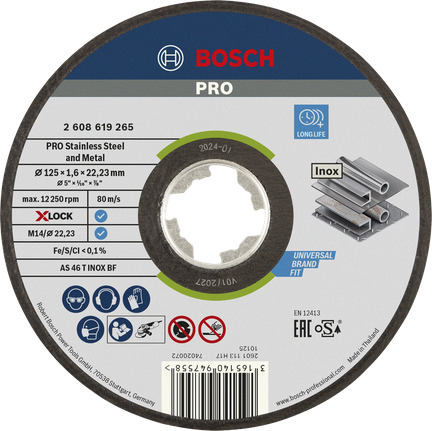 แผ่นตัดสแตนเลสและโลหะ Bosch PRO X-Lock