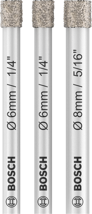 ชุดดอกสว่านเจาะกระเบื้อง Bosch PRO Ceramic แบบแห้ง 3 ชิ้น.