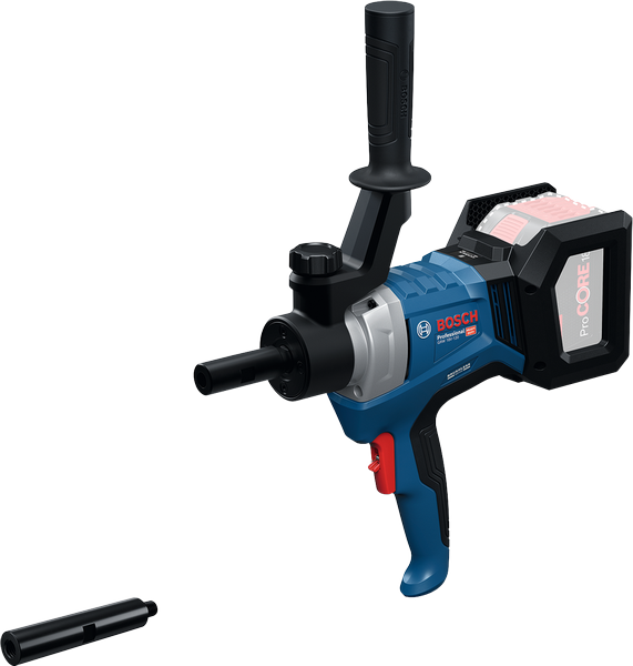 เครื่องผสมโคลนไร้สาย Bosch GRW 18V-120 พร้อมด้ามจับด้านข้าง.
