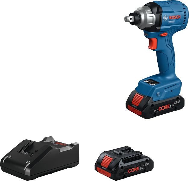 ไขควงกระแทกไร้สาย Bosch 18V พร้อมแบตเตอรี่และเครื่องชาร์จ.