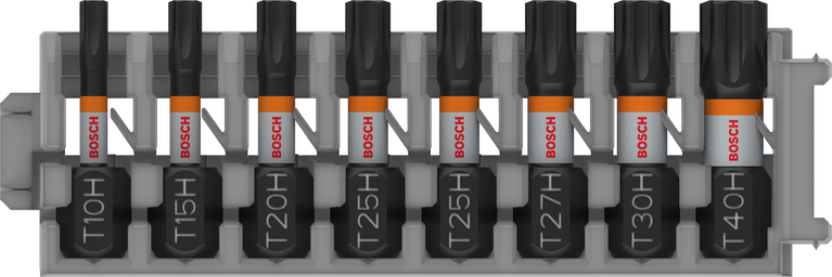 ชุดดอกสว่านกระแทก Bosch PRO TH Impact Bits T10H ถึง T40H จำนวน 8 ชิ้น.