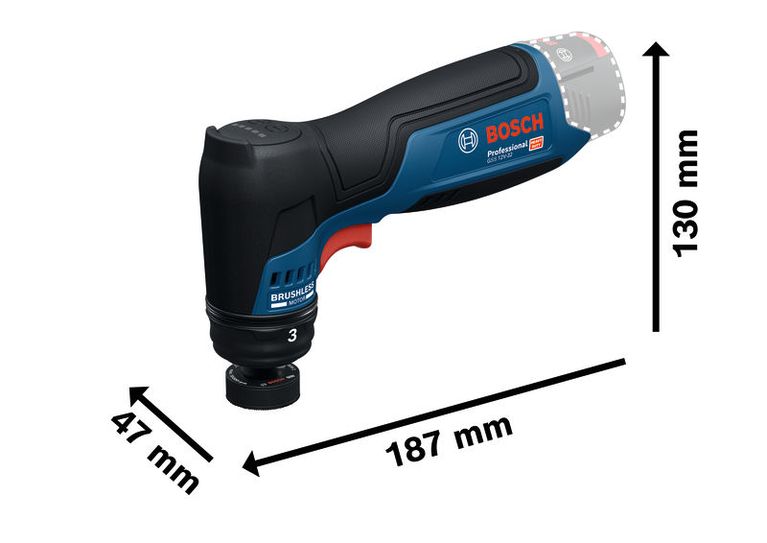 เครื่องขัดกระดาษทรายแบบสั่น Bosch GSS 12V-32 พร้อมขนาด.