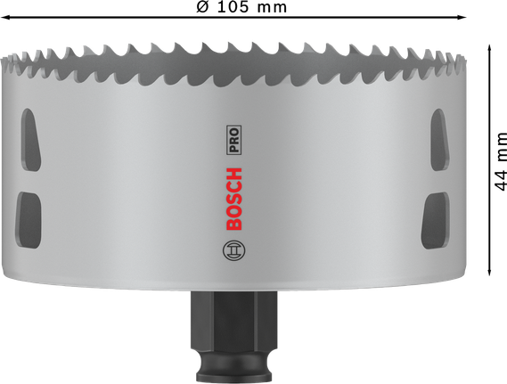 ดอกเจาะคว้าน PRO Multi Material PC Plus, 105 มม. Bosch PRO Multi Material PC Plus Hole Saw เส้นผ่านศูนย์กลาง 105 มม.