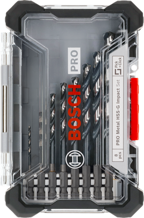ชุดดอกสว่านกระแทก Bosch PRO Metal HSS-G Impact Twist Drill Bit Set 8 ชิ้น.