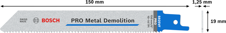 ใบเลื่อย Bosch PRO Metal Demolition S1125VF ความยาว 225 มม.