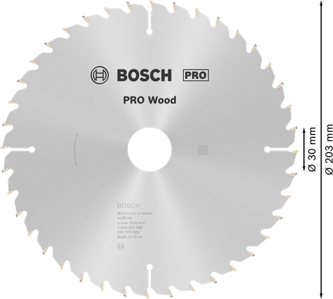 ใบเลื่อยวงเดือน PRO Wood, 203 x 2.2 x 30 มม. ใบเลื่อยวงเดือน PRO Wood, 203 x 2.2 x 30 มม.