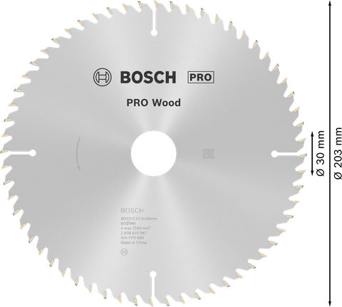 ใบเลื่อยวงเดือน PRO Wood, 203 x 2.2 x 30 มม. ใบเลื่อยวงเดือน PRO Wood, 203 x 2.2 x 30 มม.