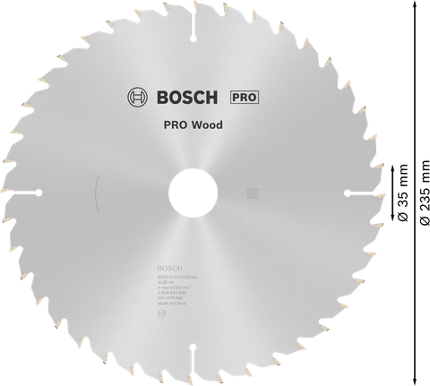 ใบเลื่อยวงเดือน PRO Wood, 235 x 2.2 x 35 มม. ใบเลื่อยวงเดือน PRO Wood, 235 x 2.2 x 35 มม.