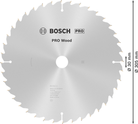 ใบเลื่อยวงเดือน PRO Wood, 305 x 2.5 x 30 มม. ใบเลื่อยวงเดือน PRO Wood, 305 x 2.5 x 30 มม.