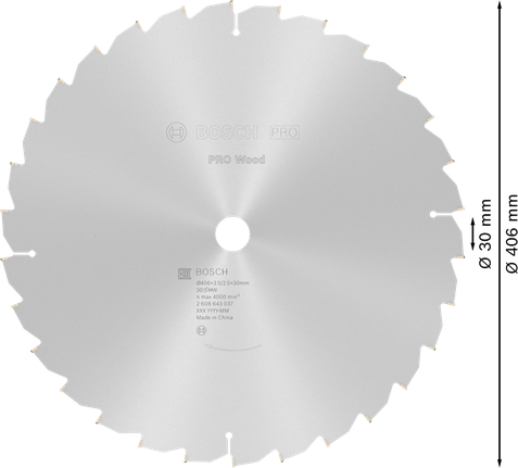 ใบเลื่อยวงเดือนตัดไม้ Bosch PRO 406 x 30 มม.