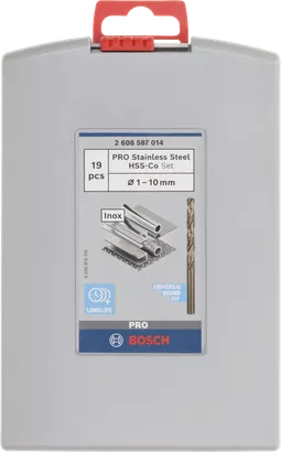 Object #200475715: 2608587014_bo_pro_p_f_1 ชุดดอกสว่าน Bosch PRO HSS-Co สแตนเลสสตีล 1–10 มม.