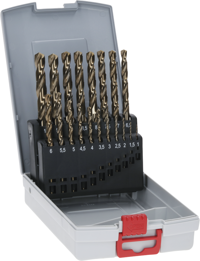 ชุดดอกสว่านเจาะเกลียว Bosch PRO Stainless Steel HSS-Co จำนวน 19 ชิ้น.
