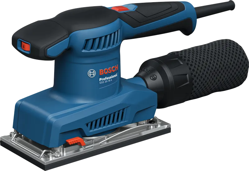Bosch GSS 20-18 เครื่องขัดกระดาษทรายแบบสั่นพร้อมกล่องเก็บฝุ่น.