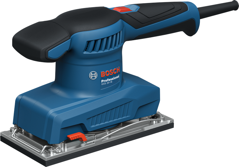 เครื่องขัดกระดาษทรายแบบสั่น Bosch GSS 20-18 เพื่อการขัดที่เรียบเนียน.