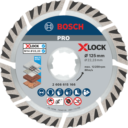 PRO Multi Material ใบตัดเพชร Bosch PRO Multi Material X-Lock ขนาด 125 มม.