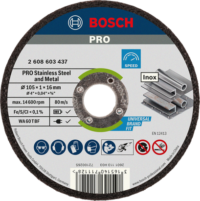 Object #200478325: 2608603465_bo_pro_u_f_1 ใบตัดโลหะและสแตนเลส Bosch PRO 105 มม.