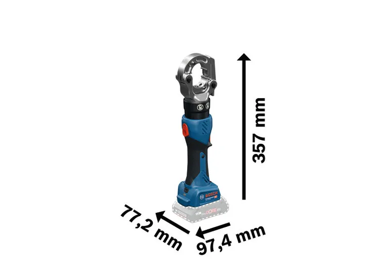 เครื่องมือจีบไฮดรอลิกไร้สาย Bosch GPH 18V-60 พร้อมขนาด.