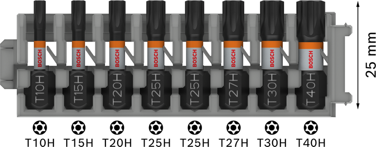 Bosch PRO TH Impact Bits ชุด T10H ถึง T40H จำนวน 8 ชิ้น.