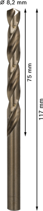 เกลียวดอกสว่าน PRO Stainless Steel HSS-Co 8.2 x 75 x 117 มม. 5 ชิ้น เกลียวดอกสว่าน PRO Stainless Steel HSS-Co 8.2 x 75 x 117 มม. 5 ชิ้น