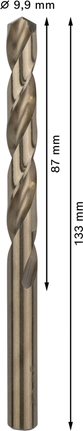เกลียวดอกสว่าน PRO Stainless Steel HSS-Co 9.9 x 87 x 133 มม. 5 ชิ้น เกลียวดอกสว่าน PRO Stainless Steel HSS-Co 9.9 x 87 x 133 มม. 5 ชิ้น