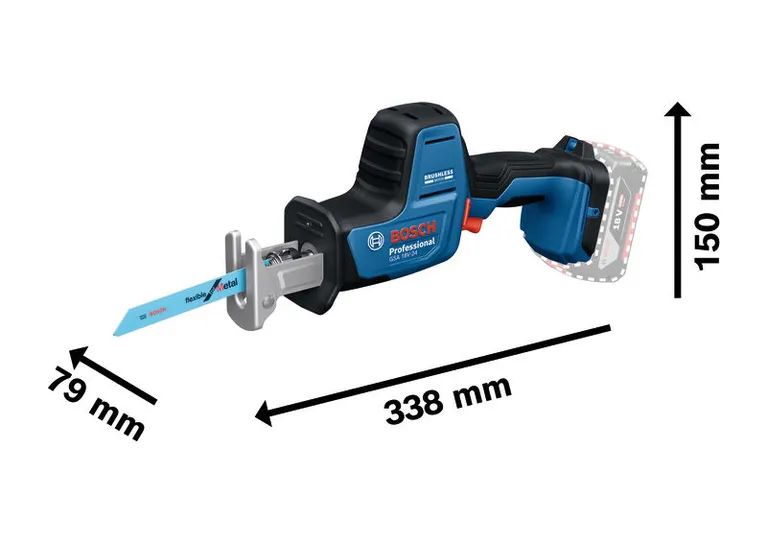 GSA 18V-24 เลื่อยตัดโลหะ Bosch GSA 18V-24 ที่มีดีไซน์กะทัดรัด