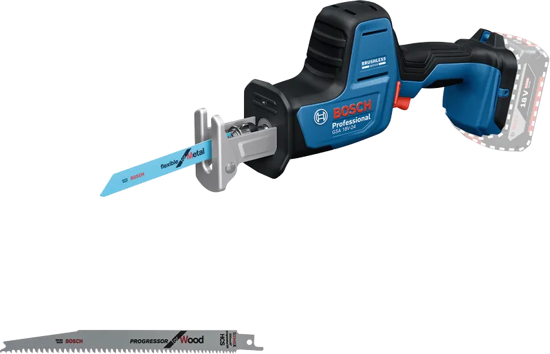 เลื่อยตัดโลหะไร้สาย Bosch GSA 18V-24 พร้อมใบมีด 2 ใบ