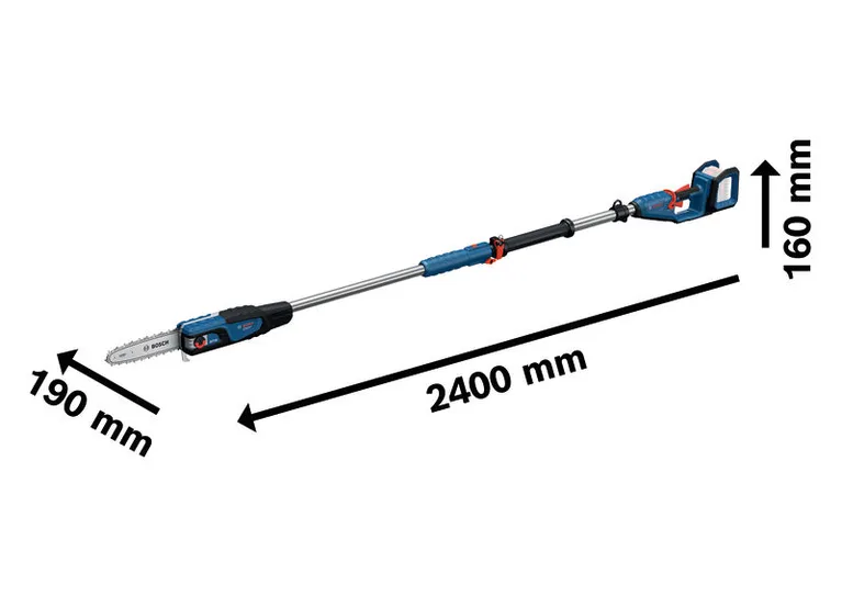 Bosch GKE 18V-25 TP กรรไกรตัดกิ่งไร้สายแบบยืดหดได้ พร้อมขนาด.